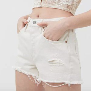 Levi's 501 White Original Denim Cutoff Shorts- W26